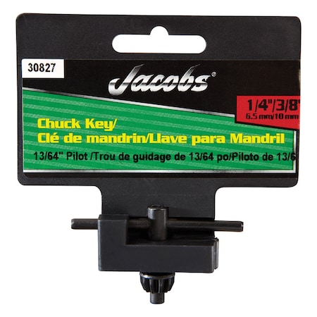 Jacobs Jacobs 1/4 to 3/8 in. X 13/64 in. Chuck Key T-Handle Steel 1 pc 30827